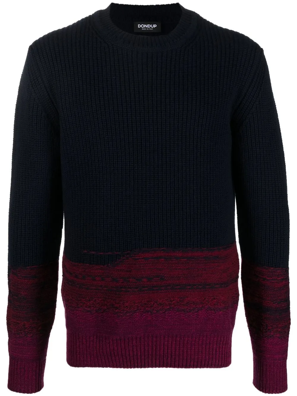 

DONDUP colour-block ribbed wool jumper - Blue