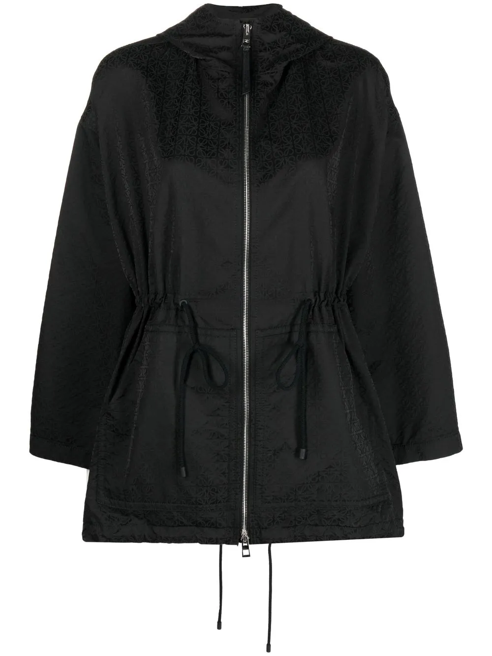 

LOEWE Anagram print split-hood coat - Black