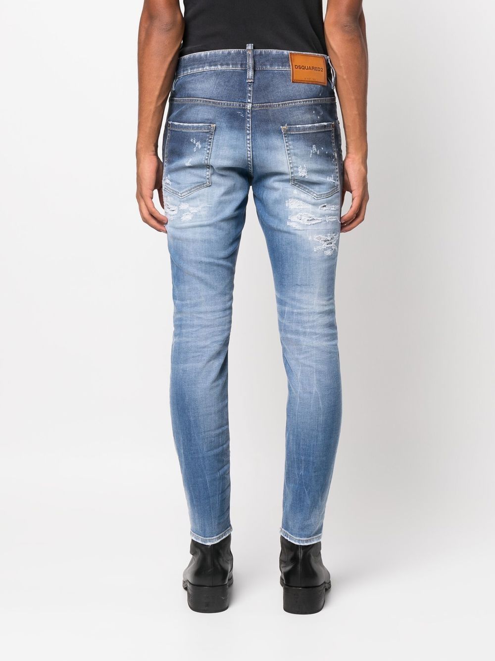 Shop Dsquared2 Distressed-effect Slim-cut Jeans In Blau