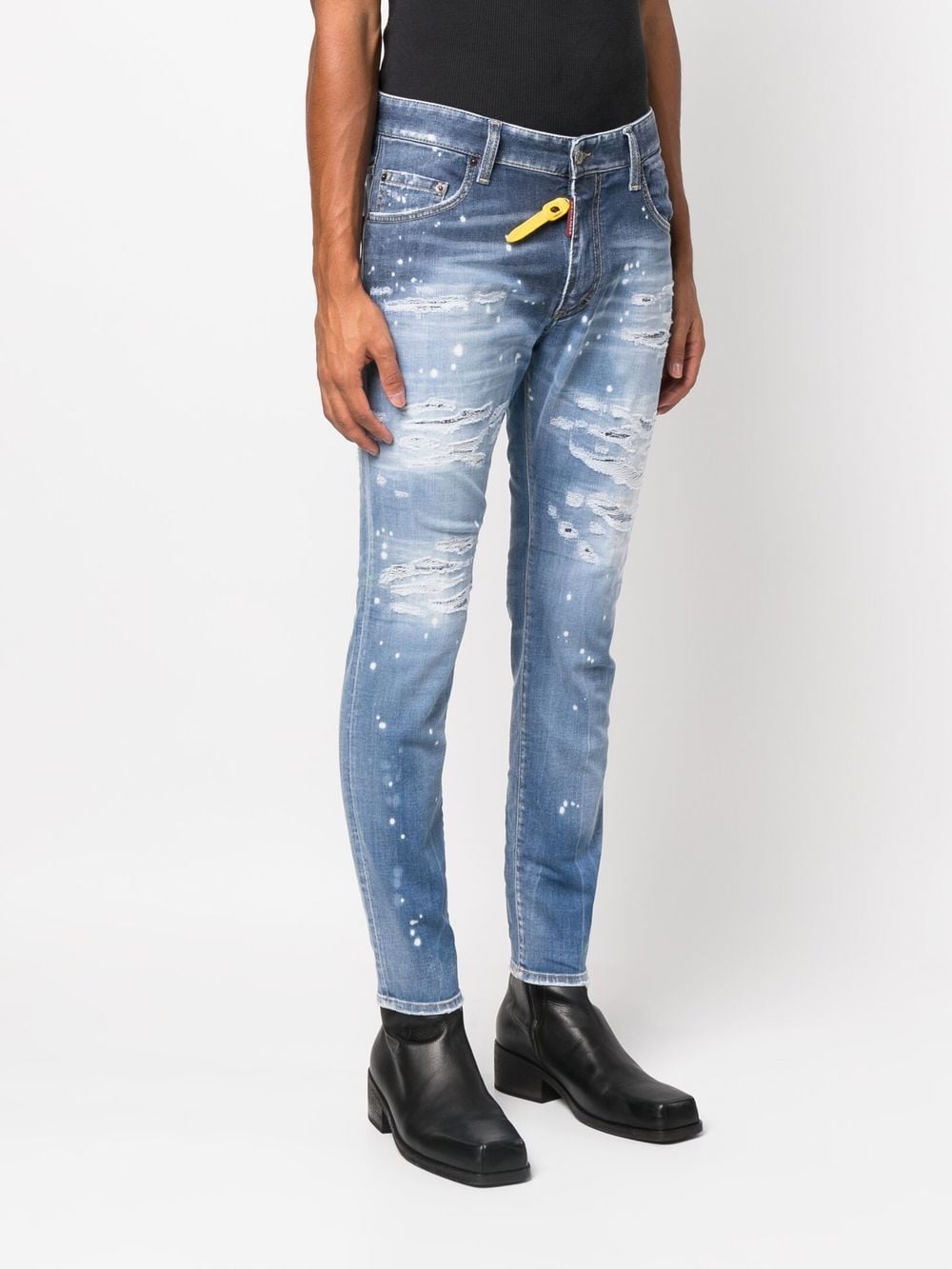 Shop Dsquared2 Distressed-effect Slim-cut Jeans In Blau