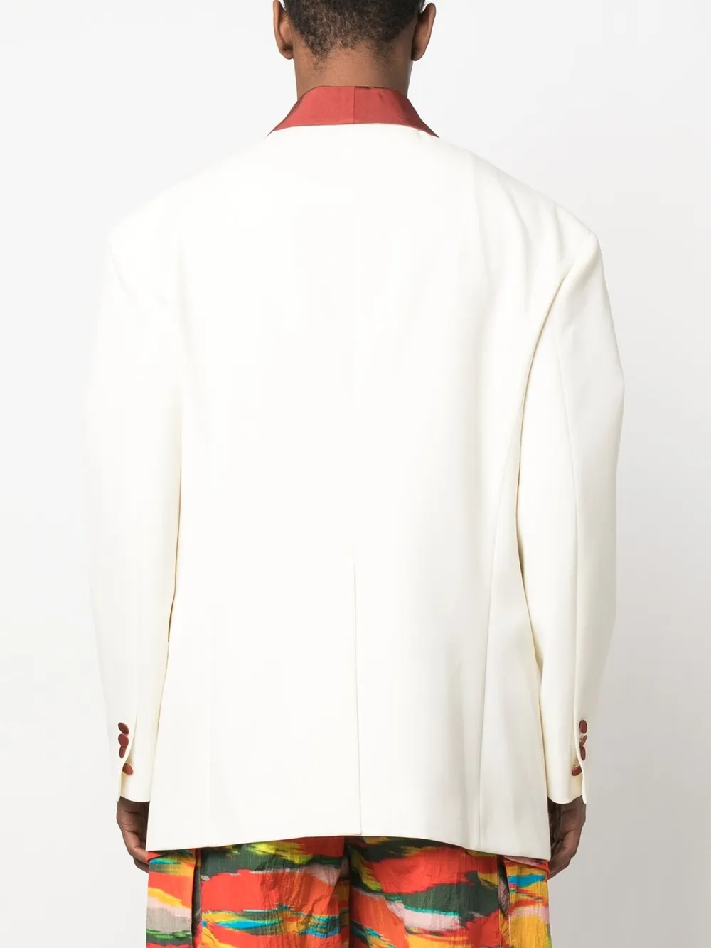 Shop Dsquared2 Shawl-lapel Contrast Blazer In Nude