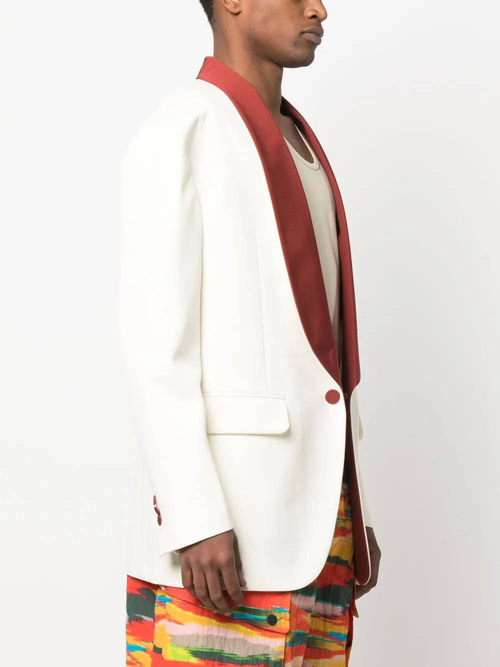 Shop Dsquared2 Shawl-lapel Contrast Blazer In Nude