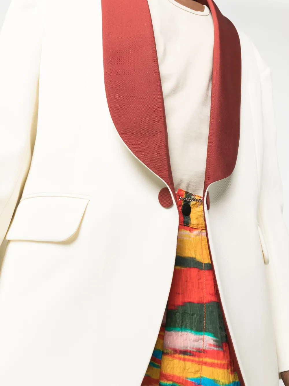 Shop Dsquared2 Shawl-lapel Contrast Blazer In Nude