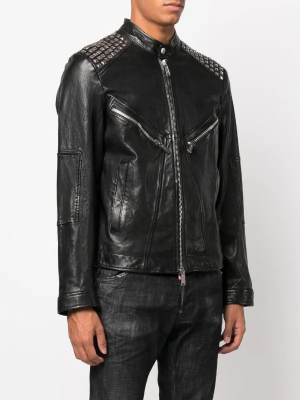 Dsquared2 ディースクエアード スタッズ ライダースジャケット - Farfetch