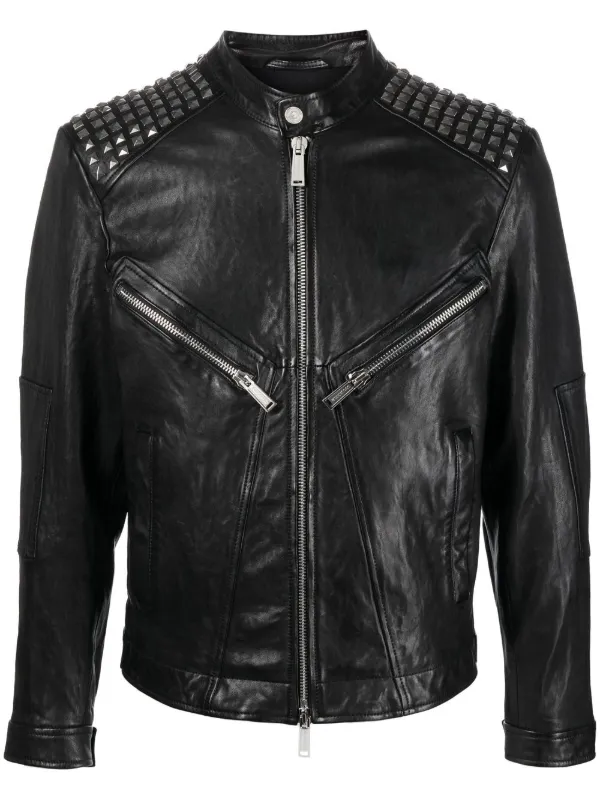 Dsquared2 Studded Leather Biker Jacket Farfetch