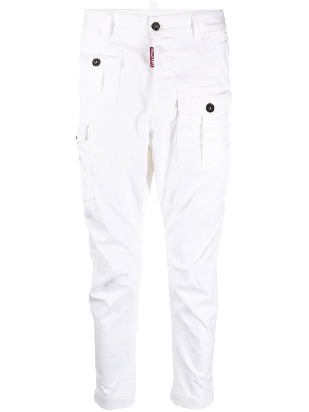 

Dsquared2 logo-patch tapered trousers - White