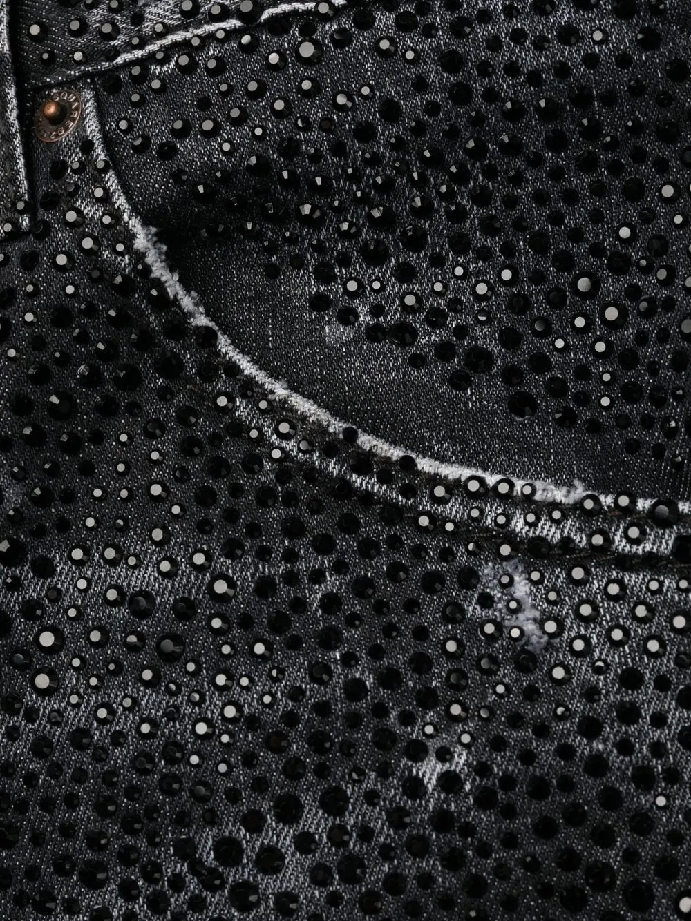 Crystal-Embellished Straight-Leg Jeans