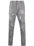 DSQUARED2 paint splatter-print trousers - Grey