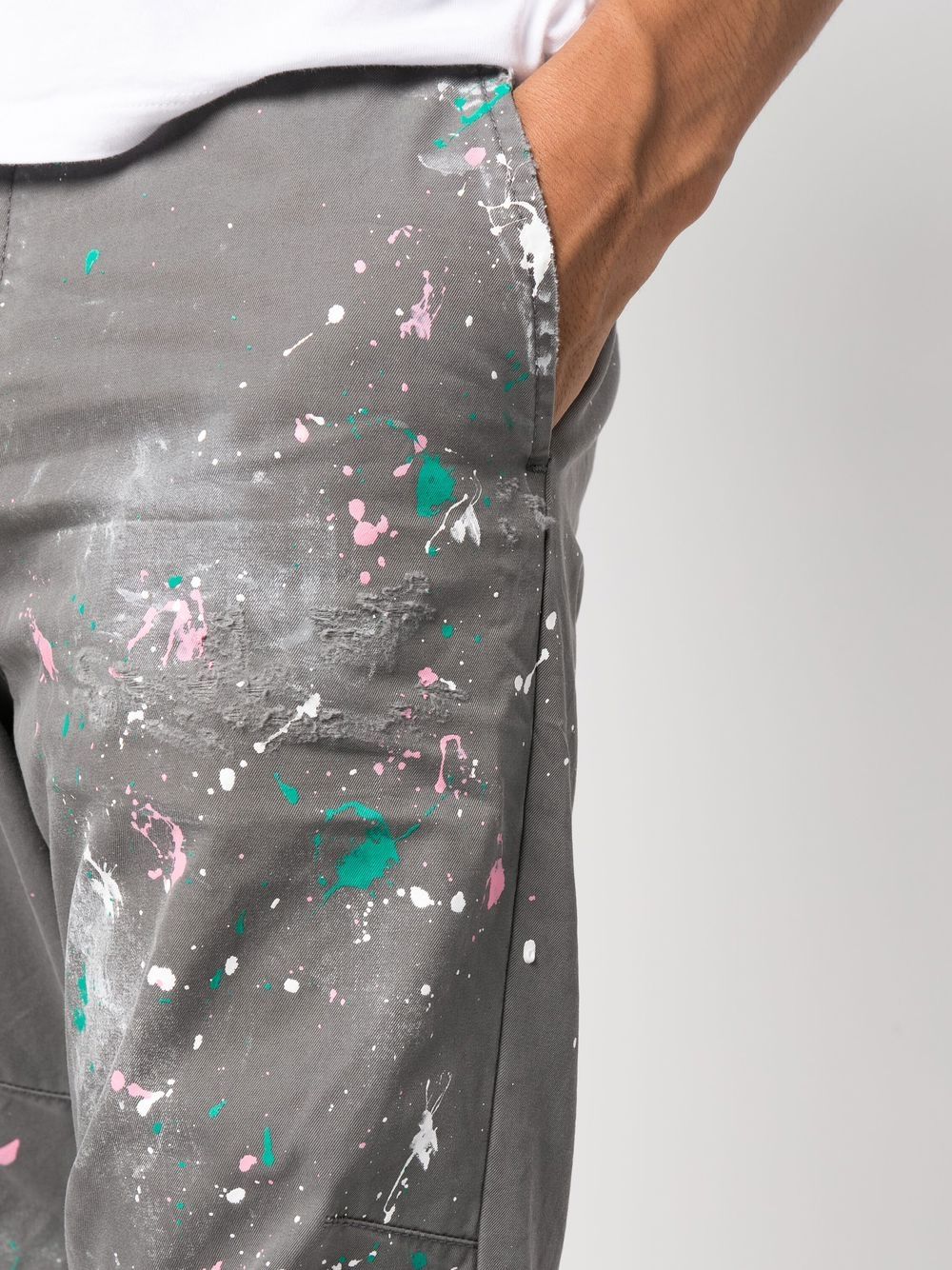 Shop Dsquared2 Paint Splatter-print Trousers In Grey