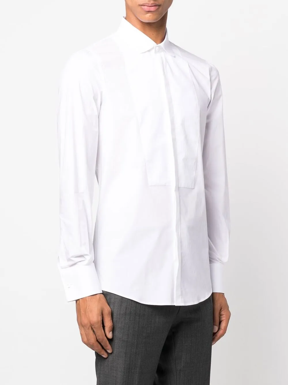 Dsquared2 Bib-front Long-sleeve Shirt In White