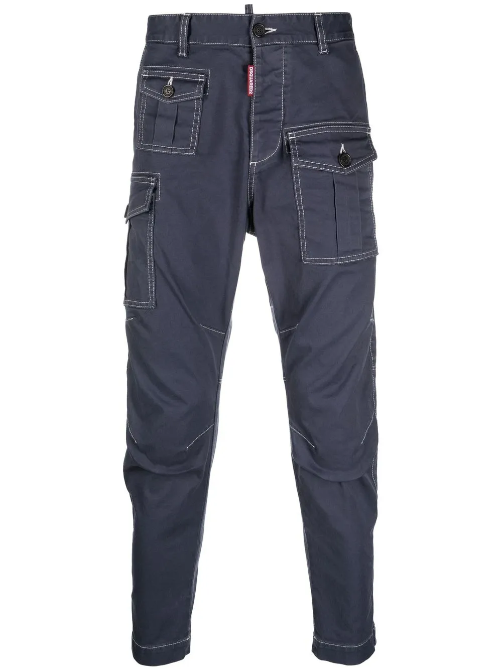 

Dsquared2 logo-tape slim-cut cargo trousers - Blue