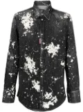 DSQUARED2 studded bleach-effect denim shirt - Black