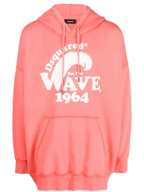 graphic-print long-sleeve hoodie