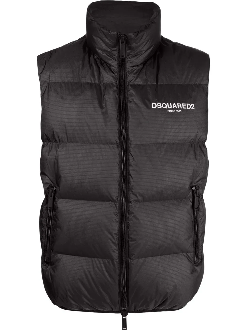 logo-print padded gilet