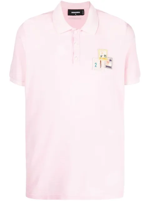 DSQUARED2 stamp-appliqué short-sleeve polo shirt