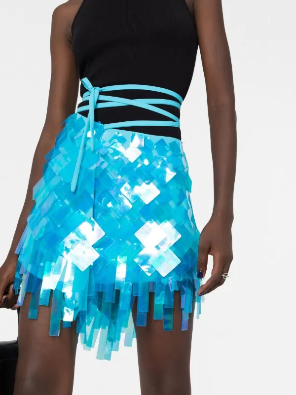 The Attico Aurelie Embellished Mini Skirt | Blue | FARFETCH ID