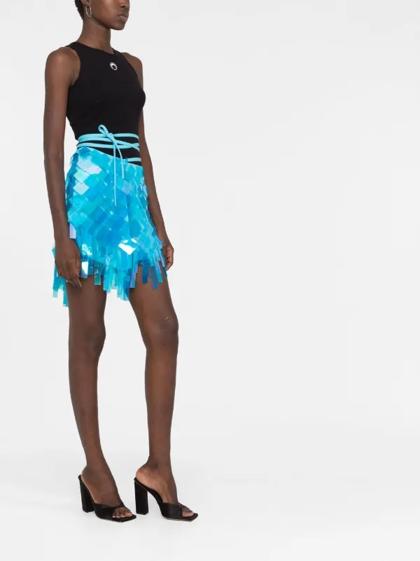 The Attico Aurelie Embellished Mini Skirt | Blue | FARFETCH ID