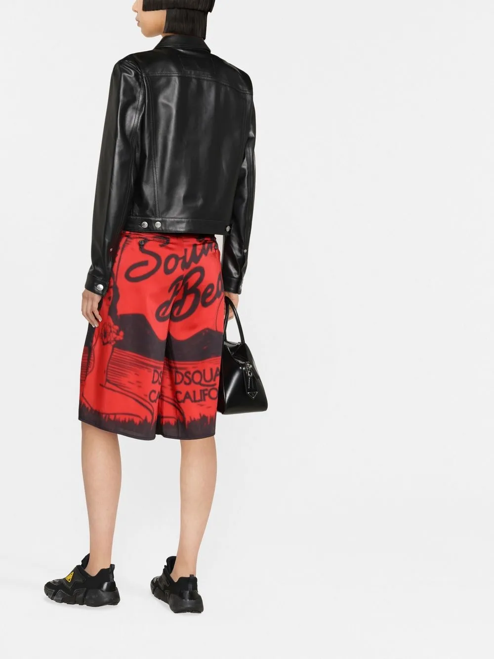 Dsquared2 Einreihiger Lederblazer In Black