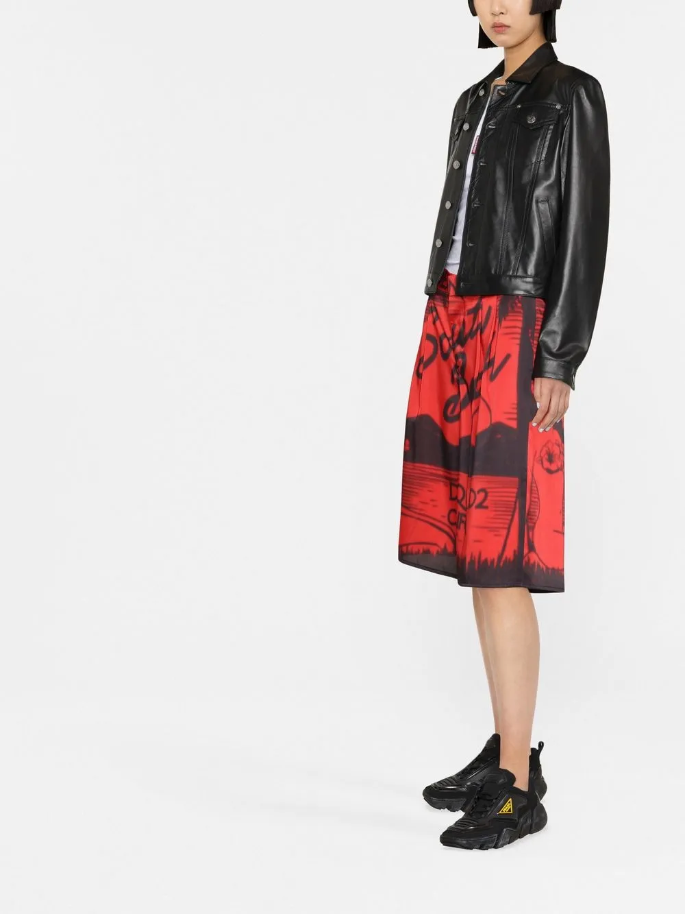 Dsquared2 Einreihiger Lederblazer In Black