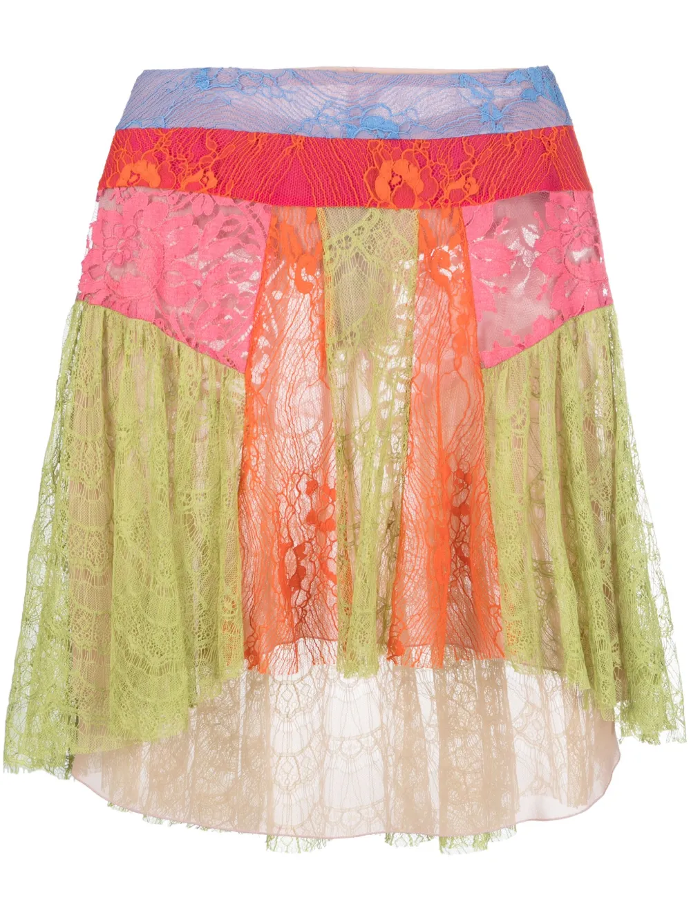 Dsquared2 Chantilly-lace Asymmetric Skirt In Grün