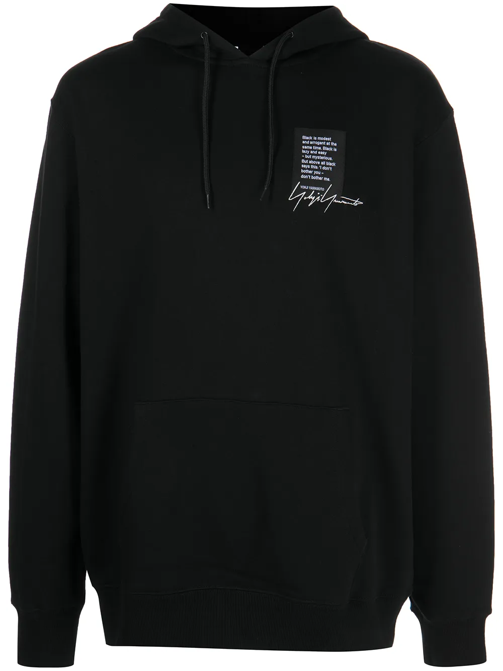 YOHJI YAMAMOTO LOGO-PATCH COTTON HOODIE