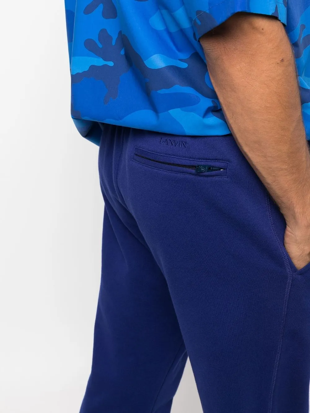 Lanvin Drawstring-waistband Detail Track Pants in Blue, view 5