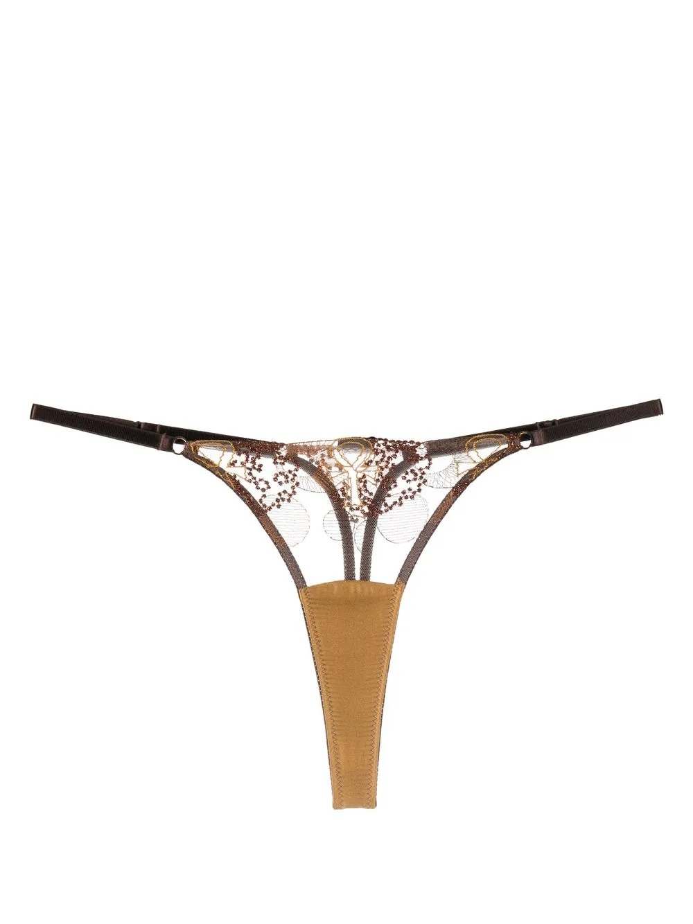 

IHUOMA Divine Feminine embroidery thong - Brown