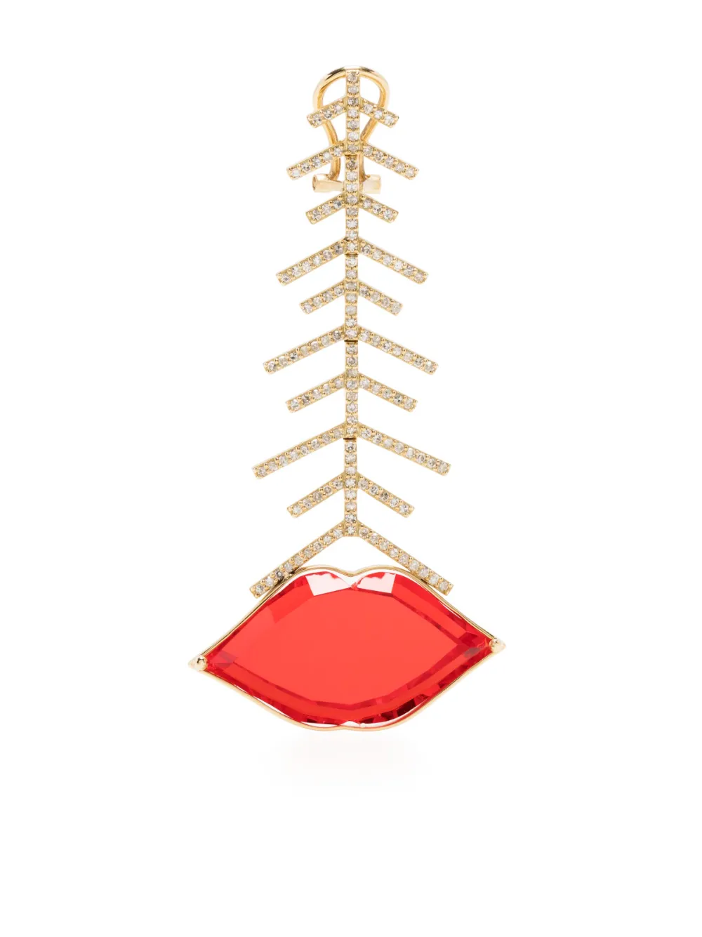 Image 1 of Kamushki 18kt yellow gold Mwah! diamond earring