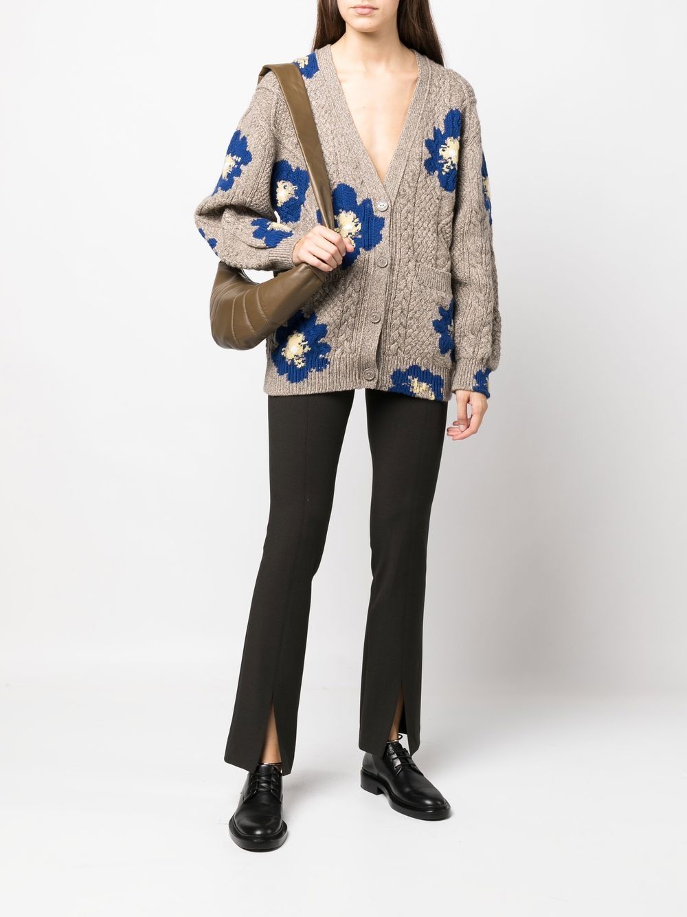 Barrie Floral cableknit Cardigan Farfetch