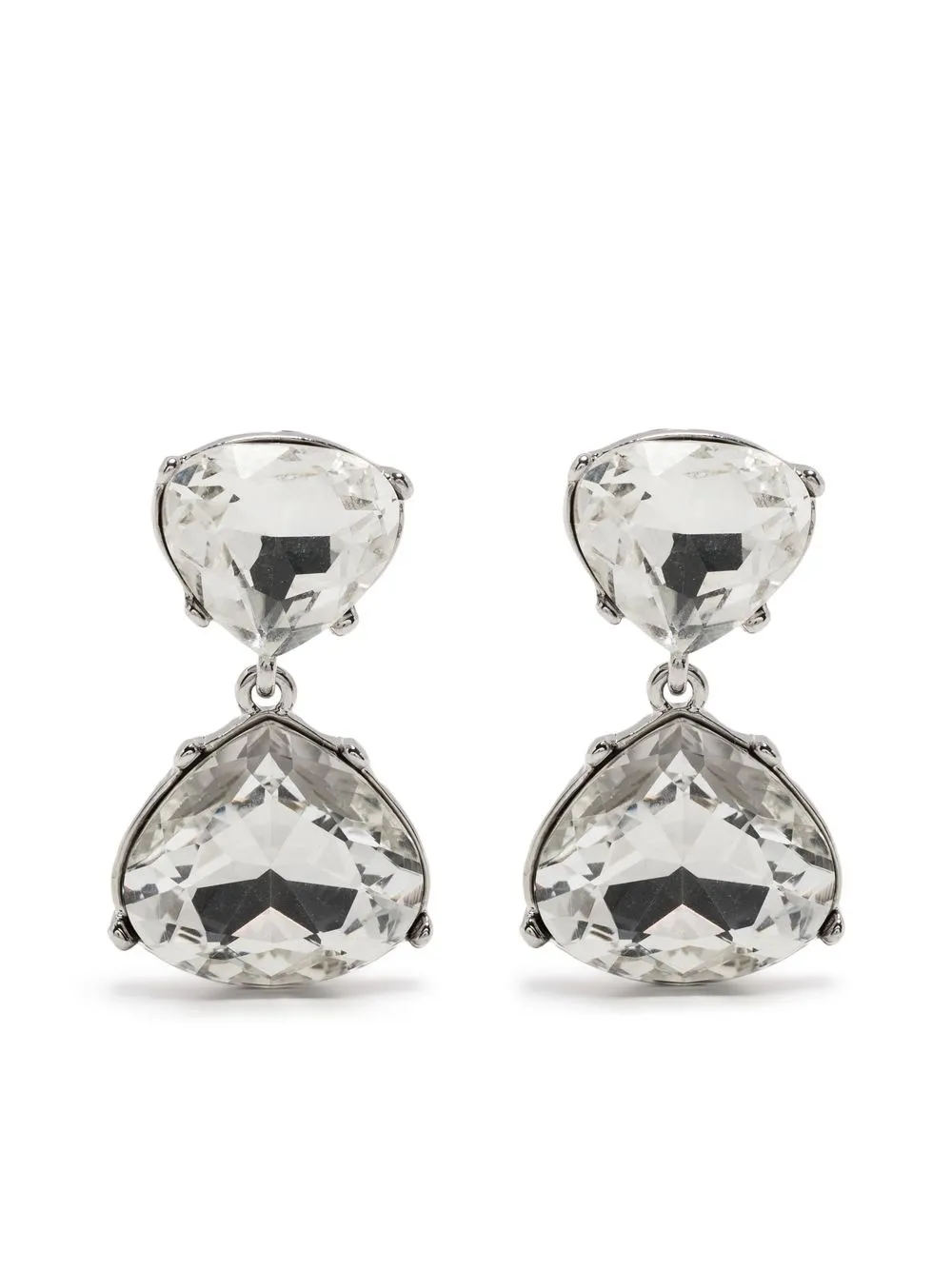 

Kenneth Jay Lane crystal drop clip earrings - Silver