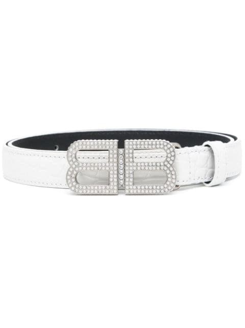 Balenciaga BB Hourglass embossed leather belt