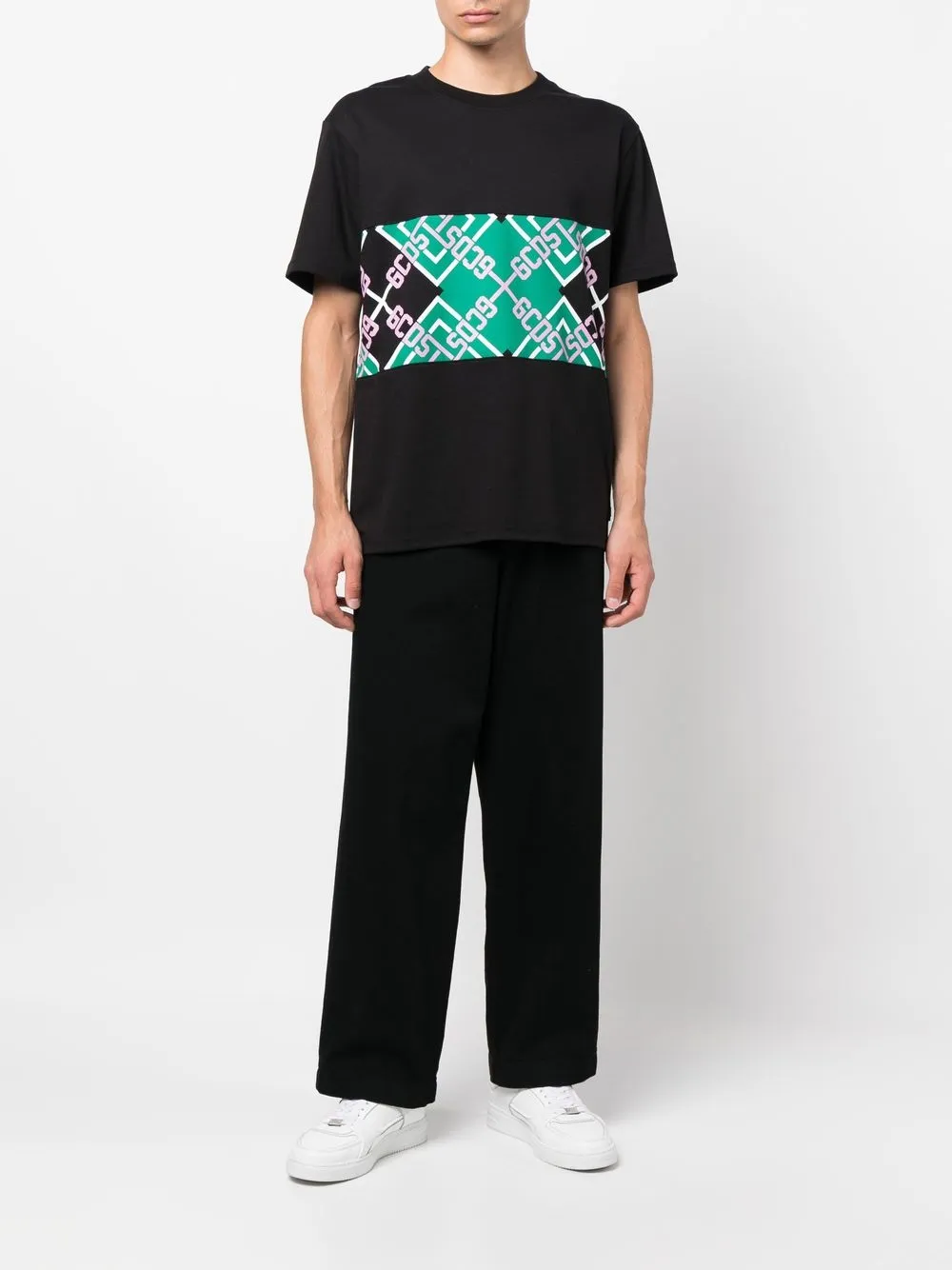 Gcds T-shirt met geometrisch vlak - Zwart