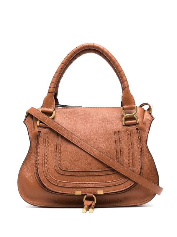 Chloé Marcie Grained-leather Tote Bag - Brown