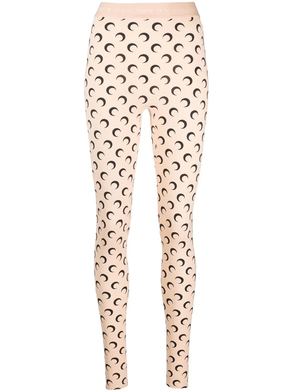 

Marine Serre crescent moon-print leggings - Neutrals