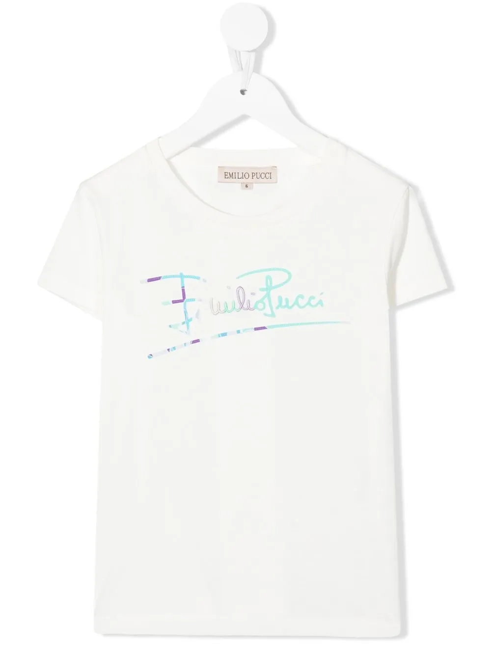 

PUCCI Junior playera con logo estampado - Blanco