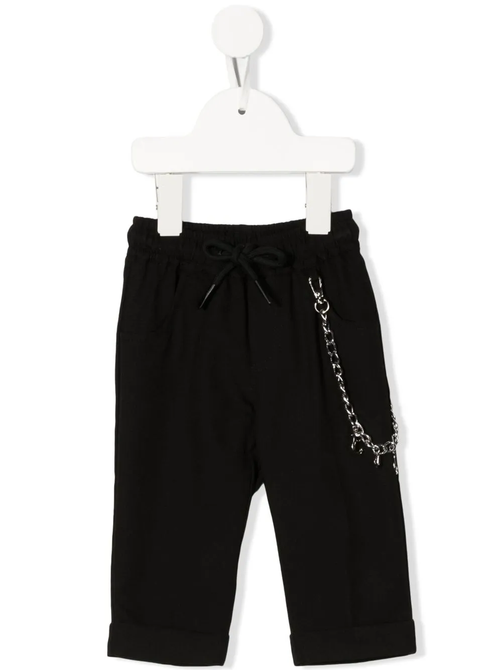 

John Richmond Junior chain-detail drawstring trousers - Black