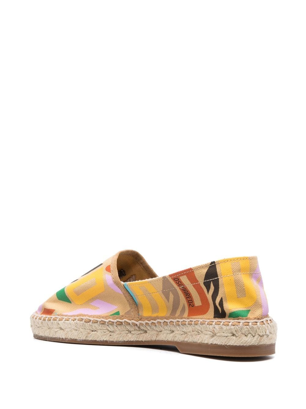 Shop Dsquared2 All-over Logo-print Espadrilles In Yellow