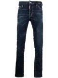 DSQUARED2 logo-patch slim-cut jeans - Blue