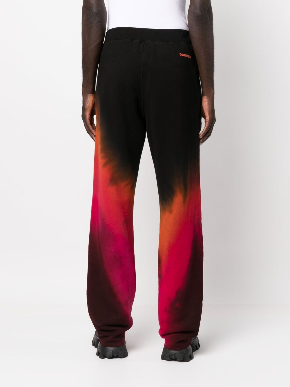 Shop Dsquared2 Tie-dye Straight-leg Sweatpants In Black
