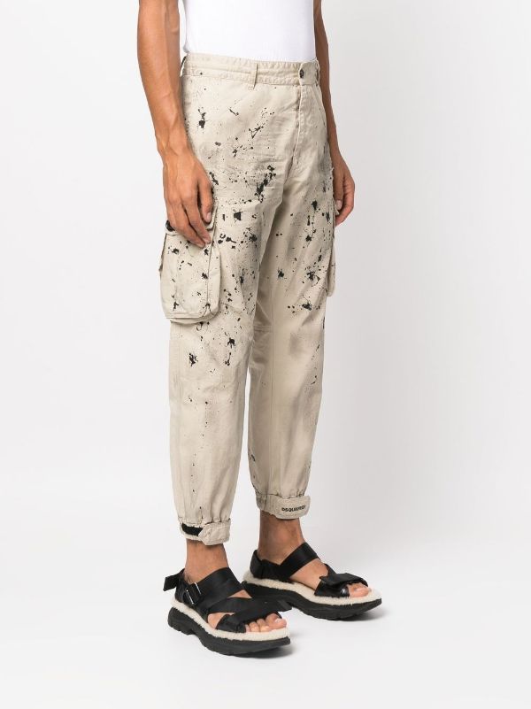 Dsquared2 Paint splatter-print Cargo Trousers - Farfetch