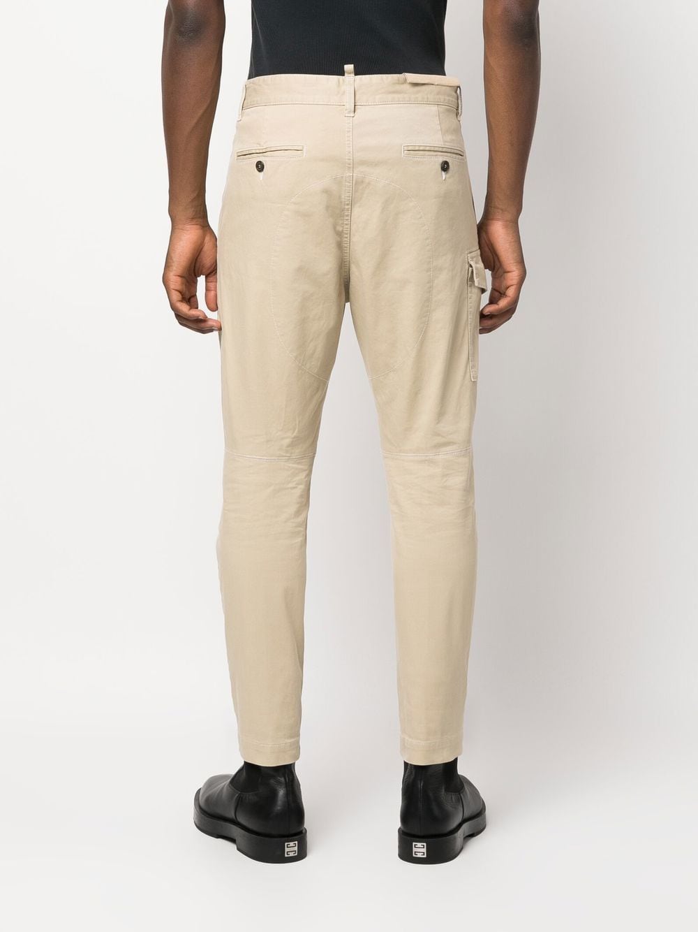 Shop Dsquared2 Logo-patch Tapered Trousers In Neutrals