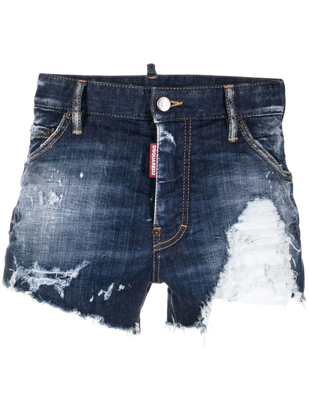 

Dsquared2 distressed logo-print shorts - Blue