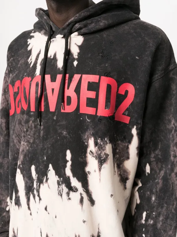 関税込 DSQUARED2 プリントロゴ パーカー DSQUARED2 ロゴプリント パーカー | ブラック | FARFETCH JP
