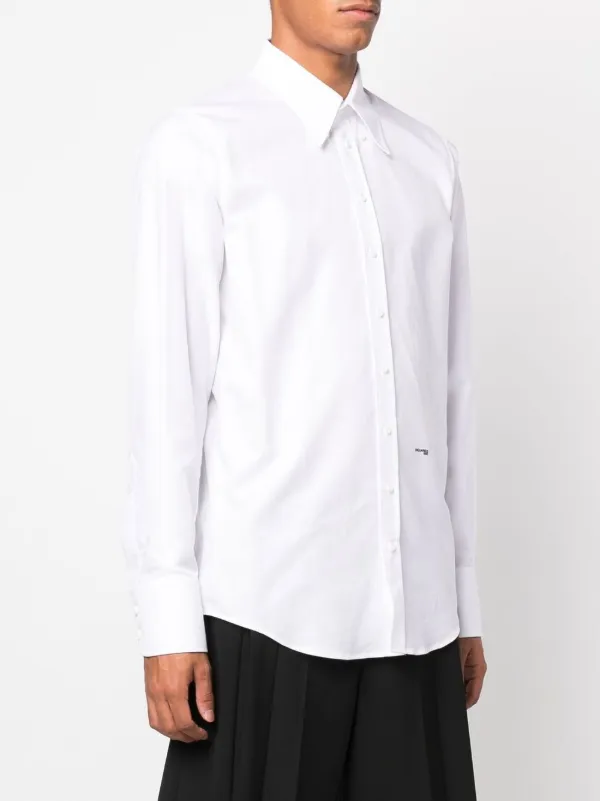 DSQUARED2 ディースクエアード ロゴ ボタン シャツ | ホワイト