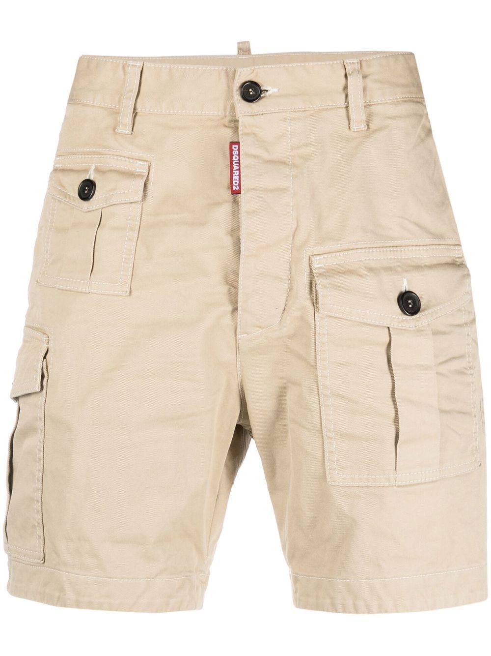 Dsquared2 Logo-tag Chino Shorts In Nude