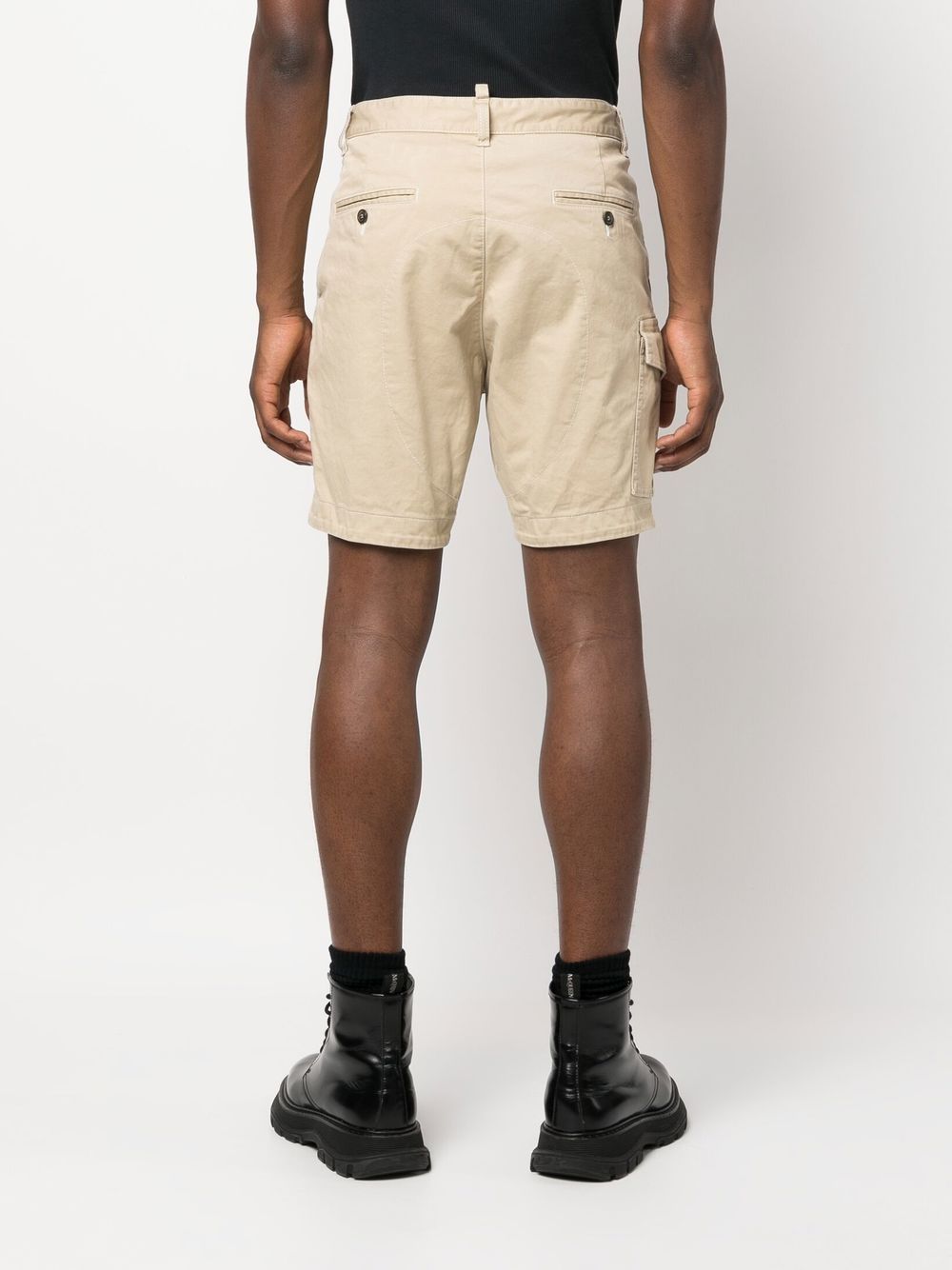 Shop Dsquared2 Logo-tag Chino Shorts In Nude