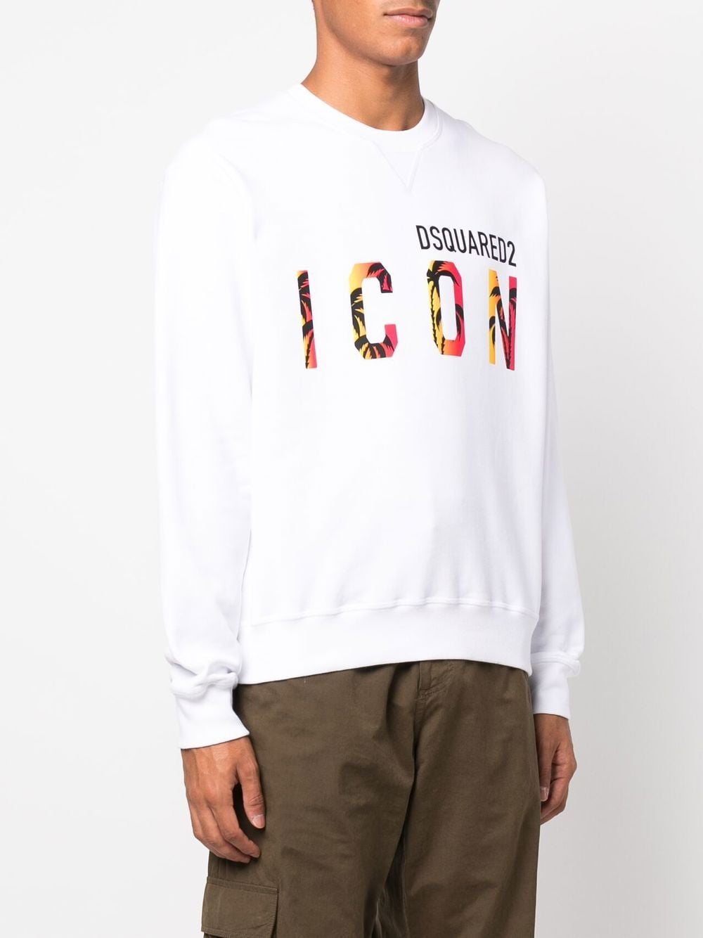 Shop Dsquared2 Icon Topical Logo-print Sweatshirt In White