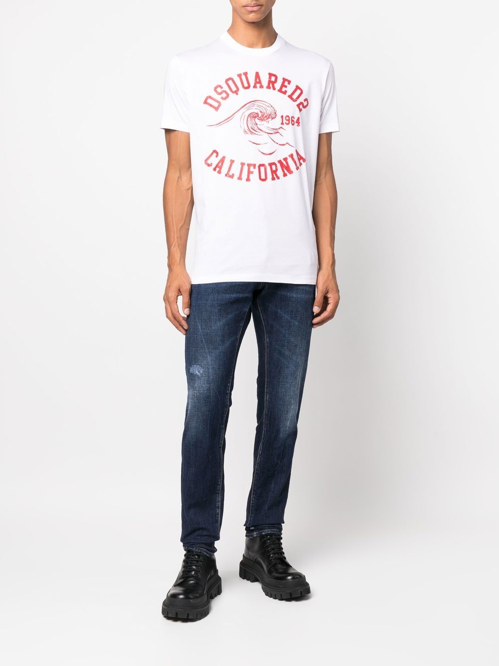 Shop Dsquared2 Graphic-print Short-sleeve T-shirt In White