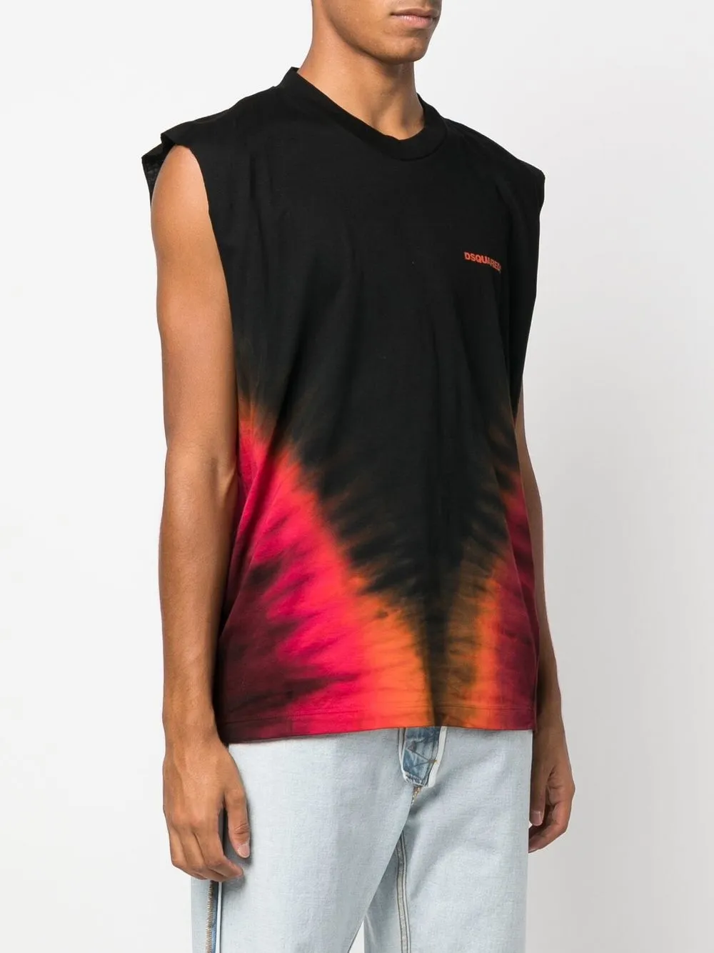 Dsquared2 Tie-dye Cotton Vest In Black