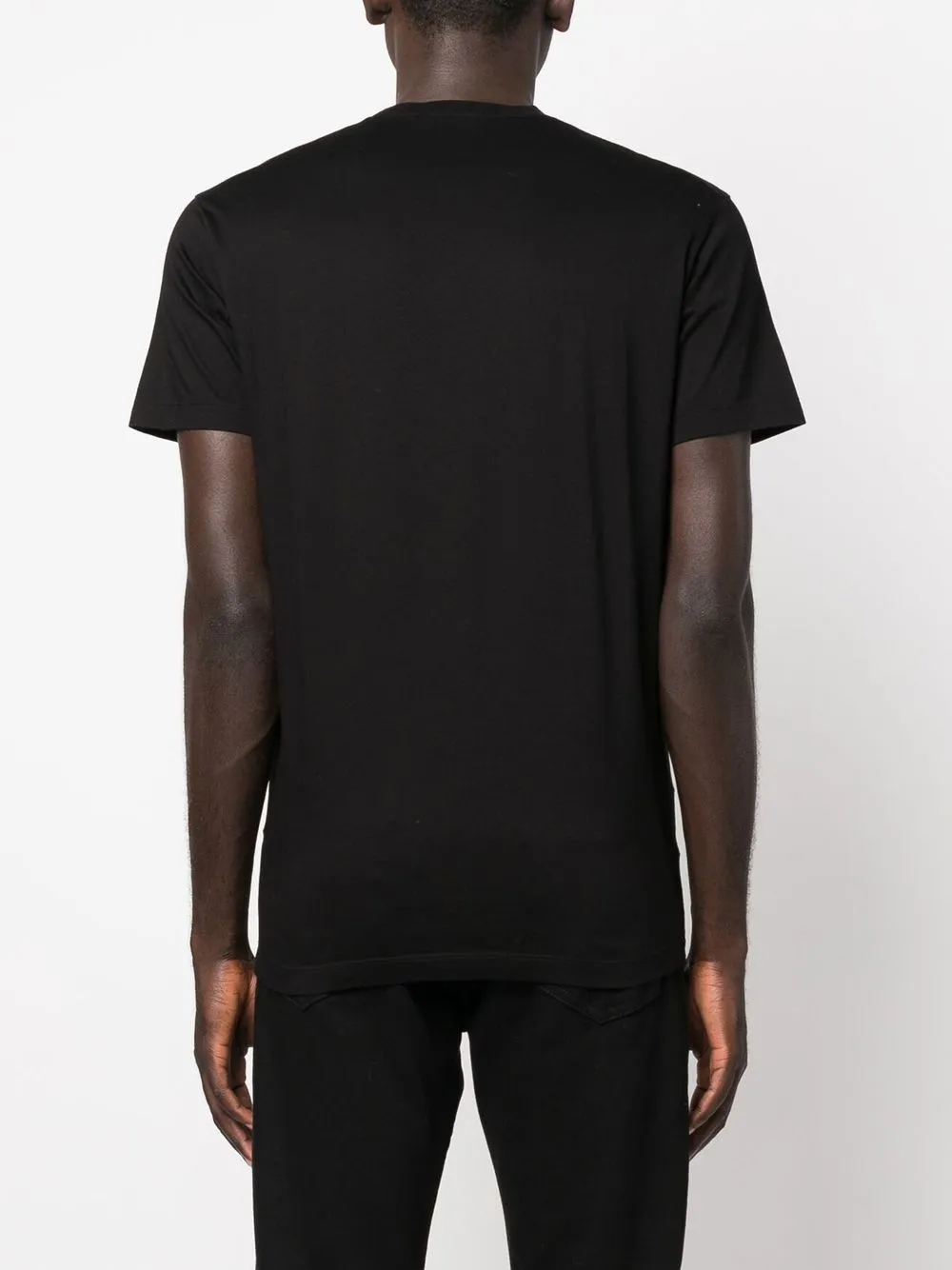 Dsquared2 Cotton Crew-neck T-shirt With Frontal Maxi Print In Schwarz